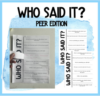 Preview of WHO SAID IT? | END OF YEAR ACTIVITY | PEER EDITION