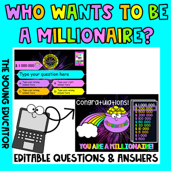 Preview of WHO WANTS TO BE A MILLIONAIRE - INTERACTIVE POWERPOINT GAME *EDITABLE*