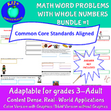 WHOLE NUMBER WORD PROBLEMS BUNDLE #1