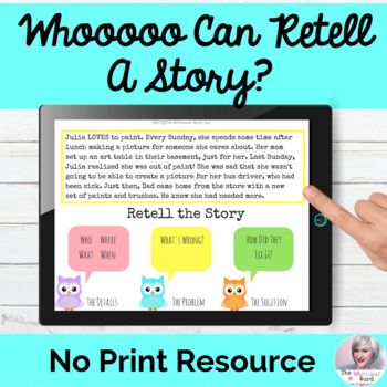 Preview of Story Retell No Print Speech Therapy | Distance Learning