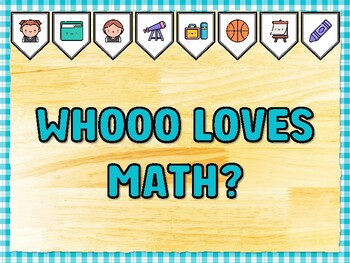 Preview of WHOOO LOVES MATH? Math Bulletin Board Kit & Door Décor, Math Classroom Décor