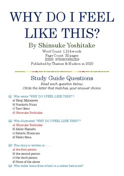 Preview of WHY DO I FEEL LIKE THIS? by Shinsuke Yoshitake; Multiple-Choice Quiz w/Ans Key