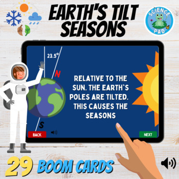 Preview of Seasons of the Year - Boom Cards Lesson | Digital Presentation + worksheets NGSS