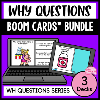 Preview of WHY Questions No Prep Speech Therapy BOOM CARDS™ Bundle