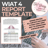 WIAT-4 Report Template (WORD) w/ Cheat Sheet & Recommendat