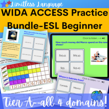 Preview of WIDA ACCESS Practice Bundle for Beginner ESL and Newcomer--Tier A