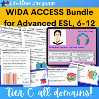 Preview of WIDA ACCESS Practice ESL Bundle for Advanced ESL--Tier C