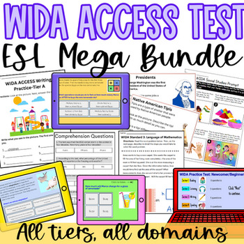 Preview of WIDA ACCESS Practice MEGA BUNDLE for ESL--all levels, all domains