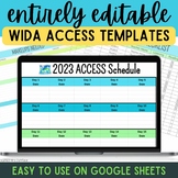 WIDA ACCESS Schedule Planning Templates on Google Sheets