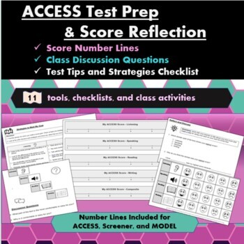 Preview of WIDA ACCESS Test Prep - Student Score Graphing, Self-Reflection, & Goal Setting