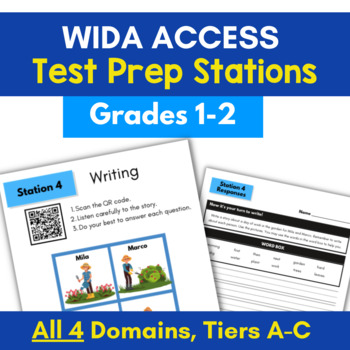 Preview of WIDA ACCESS Test Prep for ELL speaking, listening, reading, & writing