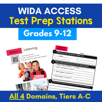 Preview of ESL WIDA ACCESS Practice Test Prep for Writing Speaking Listening Reading