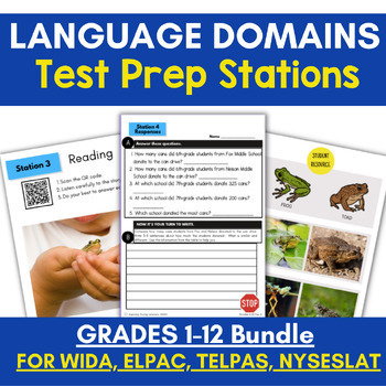 Preview of WIDA ACCESS Practice Test Prep for ESL Speaking, Listening, Reading & Writing