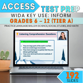 Preview of WIDA ACCESS Writing Practice - Test Prep - Tier A - ESL ELL