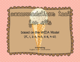WIDA Accommodations Planning Tool for ELLs