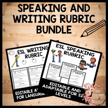 Preview of ESL Speaking & ESL Writing Rubric Bundle - WIDA Aligned