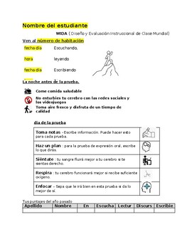 Preview of WIDA Personalized SPANISH Student Test Guide & Appointment Templates