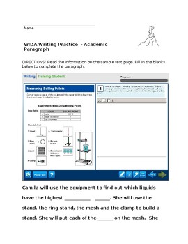 Preview of WIDA Test Prep - Writing Practice -Academic Paragraph