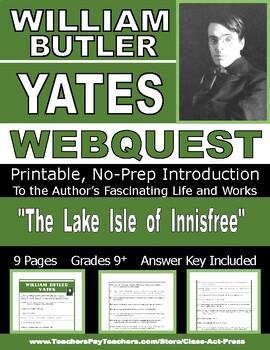 Preview of WILLIAM BUTLER YATES Webquest | Worksheets | Printables