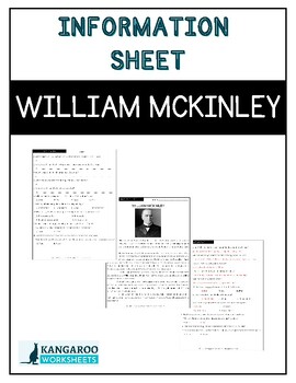Preview of WILLIAM MCKINLEY - Information Sheet - Reading Comprehension & Worksheet