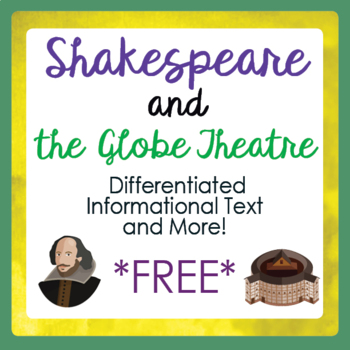 Preview of WILLIAM SHAKESPEARE and the Globe Theatre Theater FREE Item PRINT and EASEL