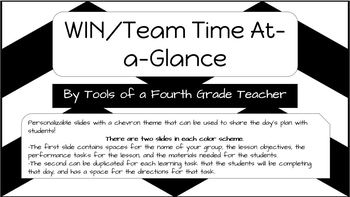 Preview of WIN/TEAM Time Lesson At-a-Glance