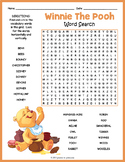 WINNIE THE POOH Word Search Puzzle Worksheet Activity