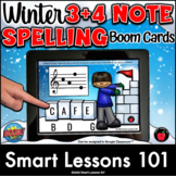 WINTER 3+4 NOTE SPELLING BOOM CARDS™ Music Notes Treble Cl