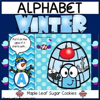 Preview of WINTER ALPHABET MATCH!!! SORT LETTERS & SOUNDS!!! GOOGLE SLIDES ! ABC FUN!!!