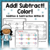 WINTER Addition and Subtraction to 10 Worksheets
