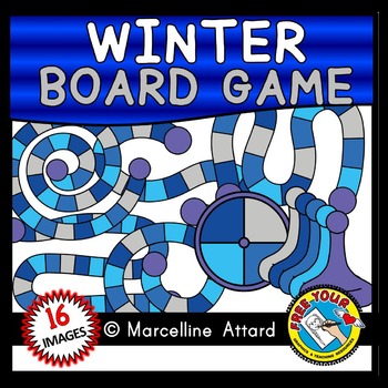 Preview of WINTER CLIPART BUILD A GAME BOARD CLIP ART INCLUDING SPINNERS AND PIECES