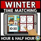 WINTER BOOM CARDS MATH ACTIVITY 1ST GRADE TELL TIME TO THE