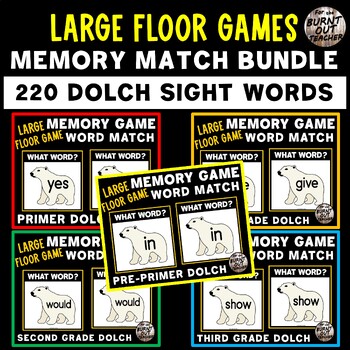 Preview of WINTER BUNDLE 220 DOLCH SIGHT WORDS LARGE FLOOR MEMORY MATCH GAMES MATCHING WORD