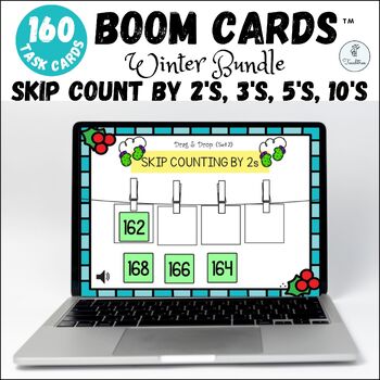 Preview of Winter Bundle - 160 Digital Boom Cards for Skip-counting by 2s, 3s, 5s, 10s