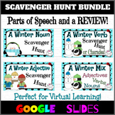 WINTER BUNDLE of Parts of Speech Scavenger Hunts in Google Slides