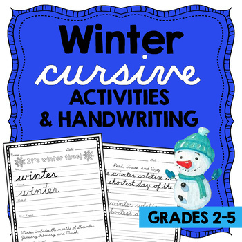 Preview of WINTER CURSIVE Handwriting Practice Handwriting Without Tears® style D'Nealian