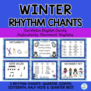 Preview of Winter Music Rhythm Chants: Rhythms-Body Percussion-Instruments & Notes