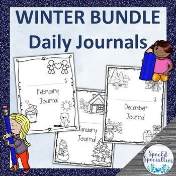 Preview of WINTER Daily Journal Writing for Special Education BUNDLE