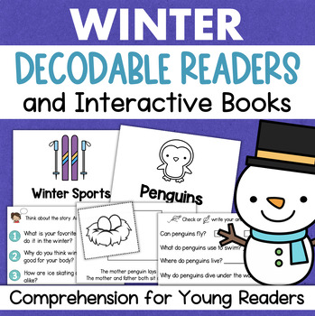 Preview of WINTER Comprehension Stories Decodable 1st Grade Winter Reading Activities