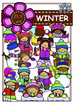Preview of WINTER Digital Clipart (color and black&white)