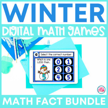 Preview of WINTER Digital Math Fact Fluency Games for Google Slides