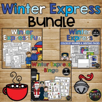 Preview of WINTER EXPRESS Activities BUNDLE Bingo | No Prep Fun Worksheets | Writing Pages