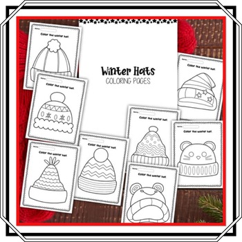 Preview of WINTER HATS COLORING PAGES : Spark Creativity on Chilly Days