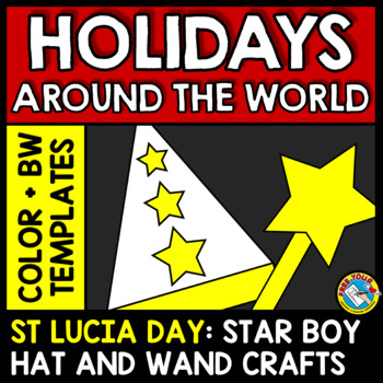 Preview of WINTER HOLIDAY AROUND THE WORLD ACTIVITY SANTA ST LUCIA DAY CROWN CRAFT WAND HAT