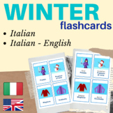 WINTER ITALIAN FLASH CARDS | Winter Season Italian flashca