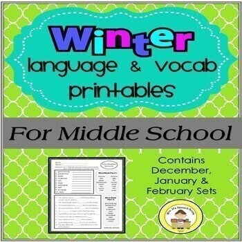 Preview of WINTER Middle School Speech Therapy Bundle