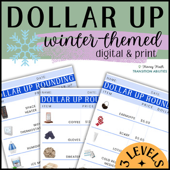 Preview of Special Education Winter Activities | Money Math DOLLAR UP | Digital & Print