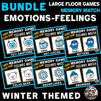 Preview of WINTER MEGA BUNDLE LARGE FLOOR MATCH GAME FEELINGS EMOTIONS SEL SOCIAL EMOTIONAL