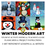 WINTER MODERN ART SNOWMAN BUNDLE OF ACTIVITIES & LESSON PLANS