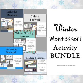 Preview of WINTER Montessori Activity Bundle
